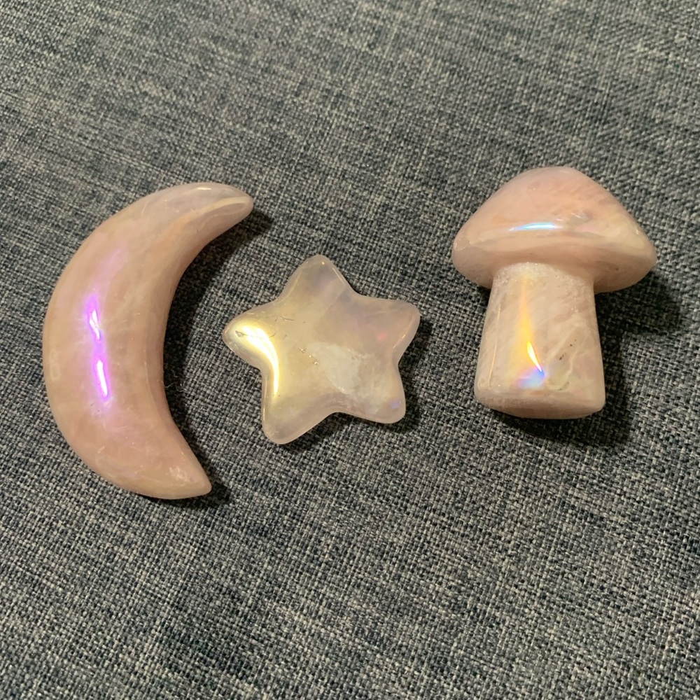 Rose Aura Quartz Crystal Bundle